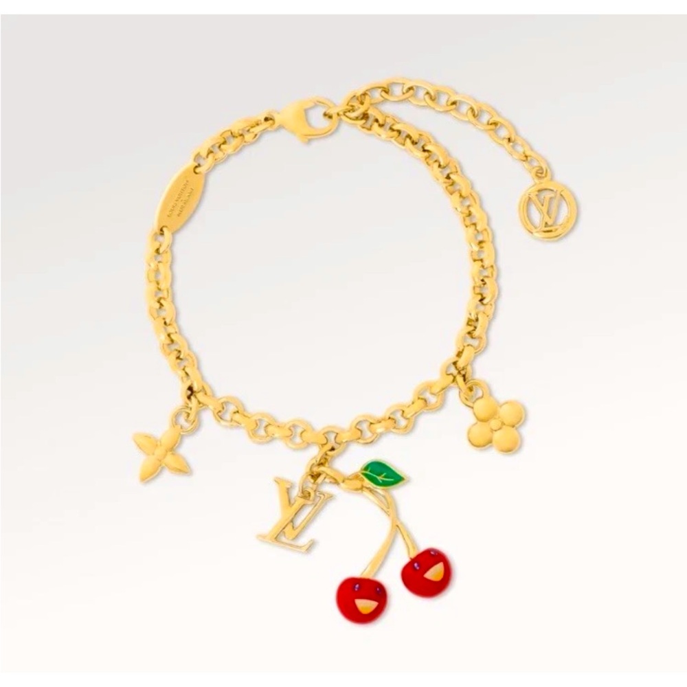 LOUIS VUITTON 🍒 2025 LV x TM Takashi Murakami Gold-toned Metal Cerise Bracelet
